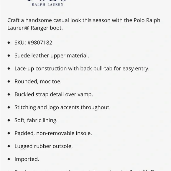 EUC Polo Ranger Boots (men’s 7.5) - Picture 13 of 14